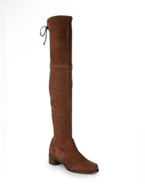 Stuart Weitzman Brown Suede Over the Knee Boots Tie Back Closure Womens Size 7